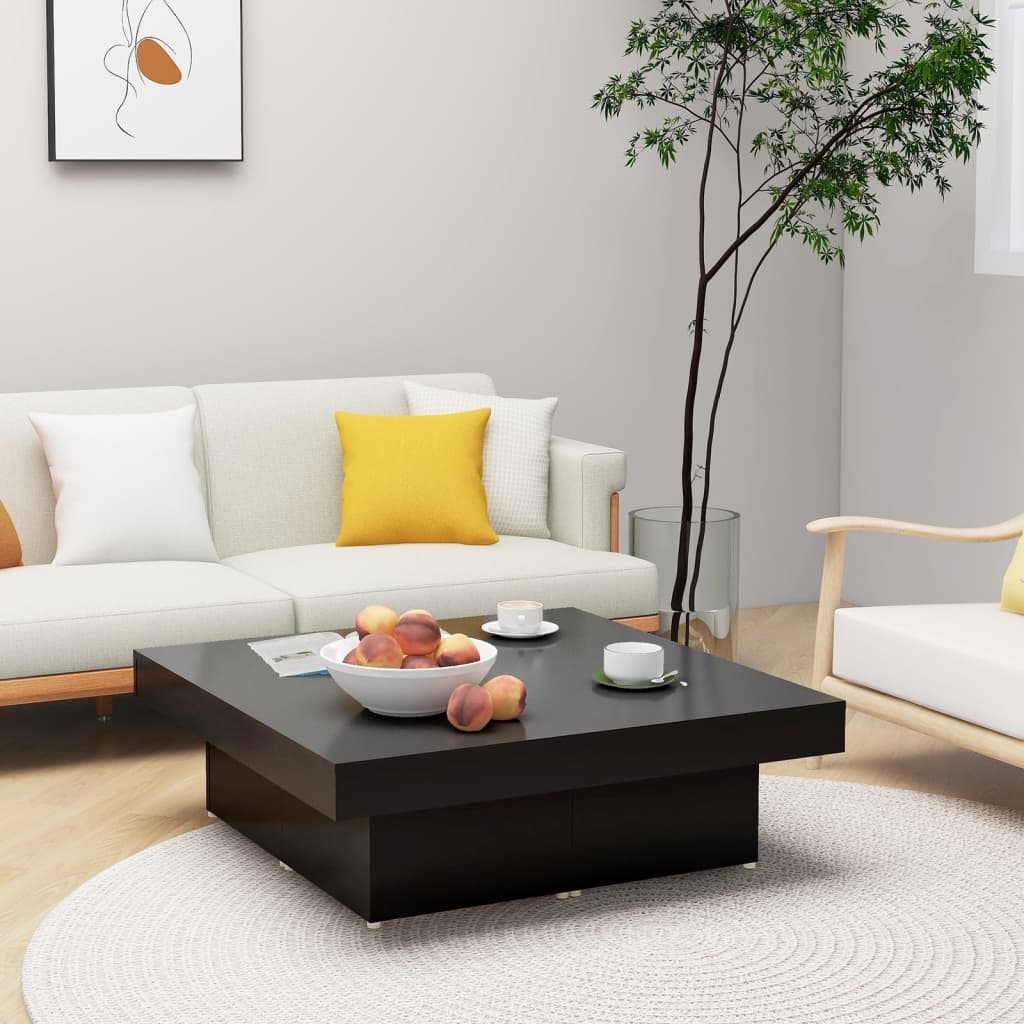 Salontafel 90X90X28 Cm Spaanplaat Zwart