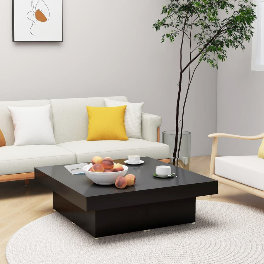 Salontafel 90X90X28 Cm Spaanplaat Zwart