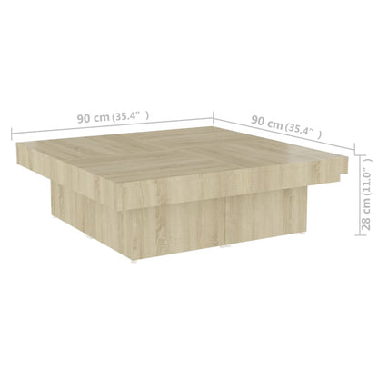 Salontafel 90X90X28 Cm Spaanplaat Sonoma Eikenkleurig 1
