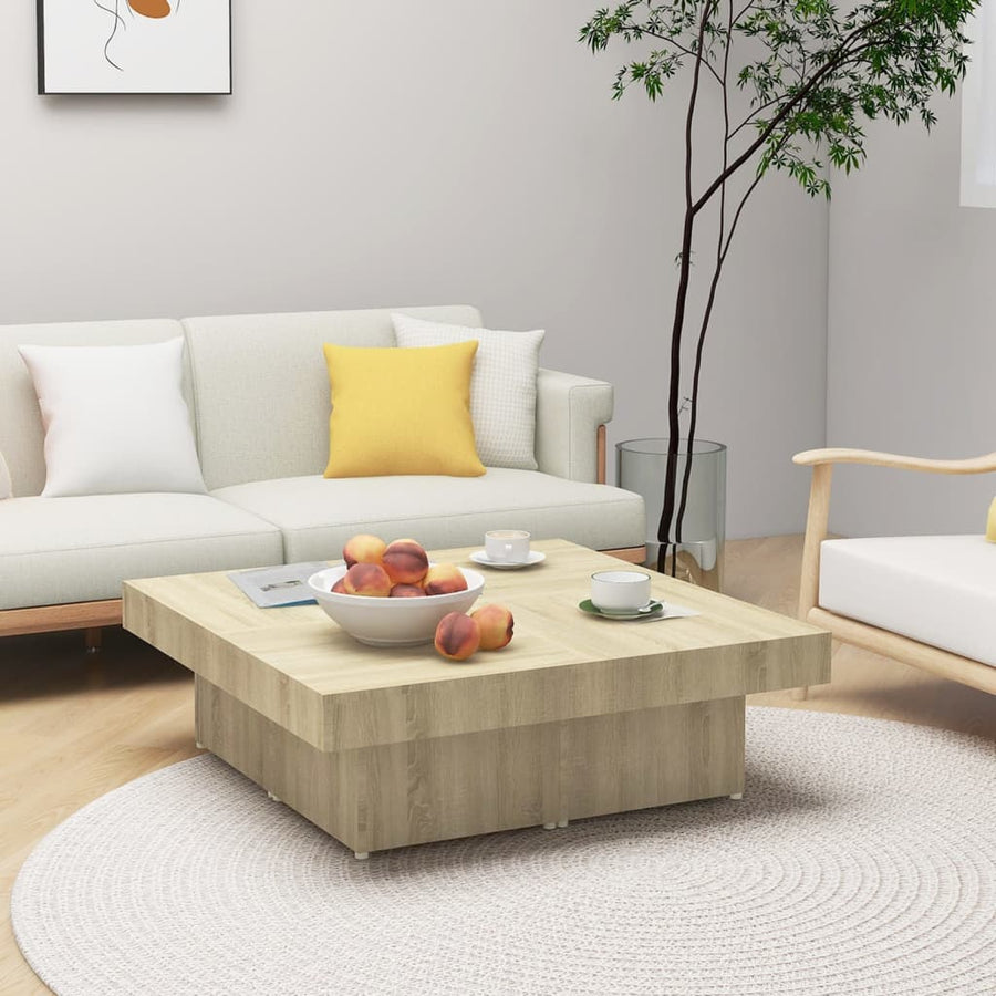 Salontafel 90X90X28 Cm Spaanplaat Sonoma Eikenkleurig 1