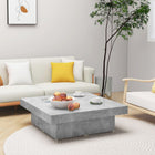 Coffee table 90x90x28 cm treated wood concrete grey