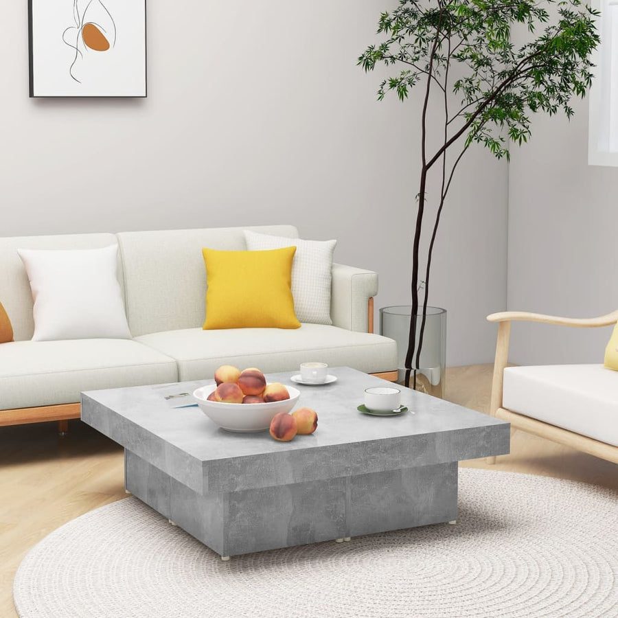 Salontafel 90X90X28 Cm Spaanplaat Betongrijs