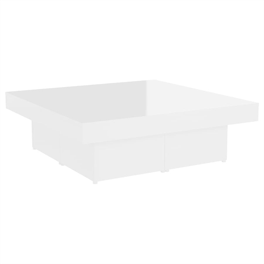 Salontafel 90X90X28 Cm Spaanplaat Hoogglans wit