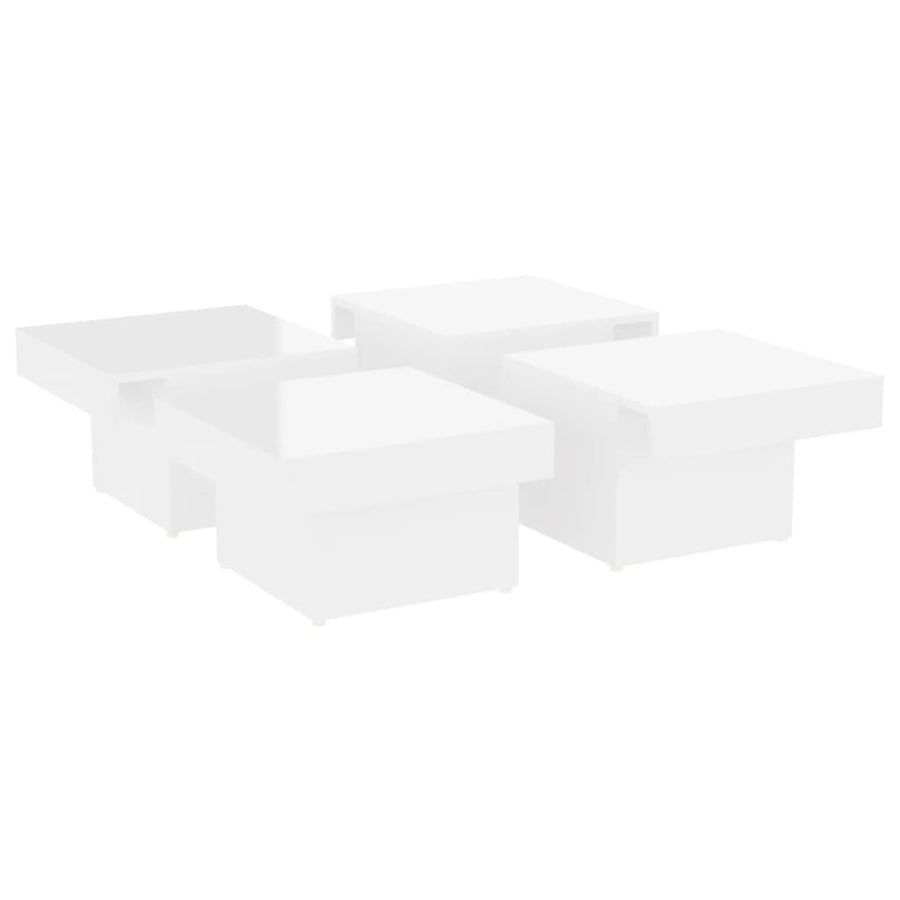 Salontafel 90X90X28 Cm Spaanplaat Hoogglans wit