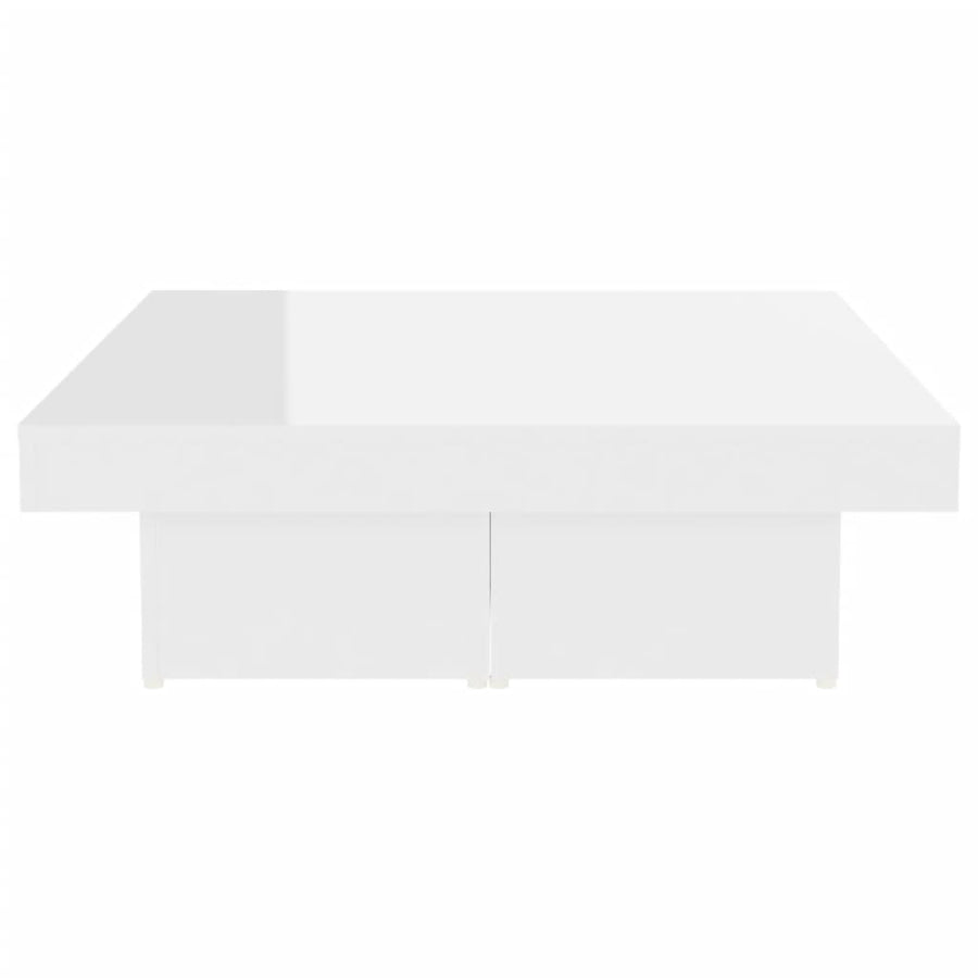 Salontafel 90X90X28 Cm Spaanplaat Hoogglans wit