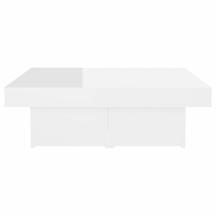 Salontafel 90X90X28 Cm Spaanplaat Hoogglans wit