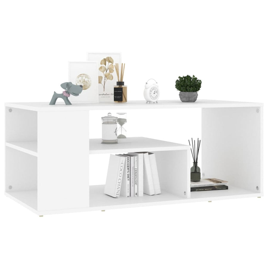Salontafel 100x50x40 cm spaanplaat wit Wit