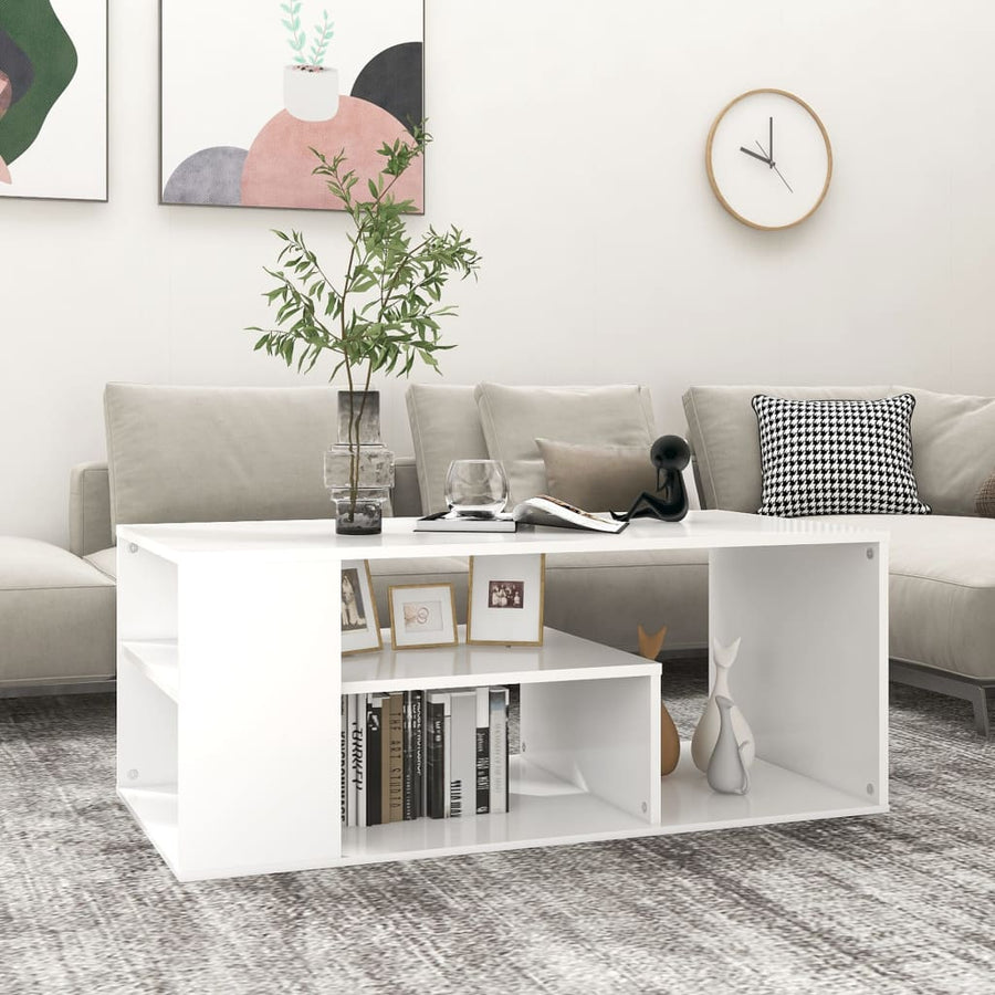 Salontafel 100x50x40 cm spaanplaat wit Wit