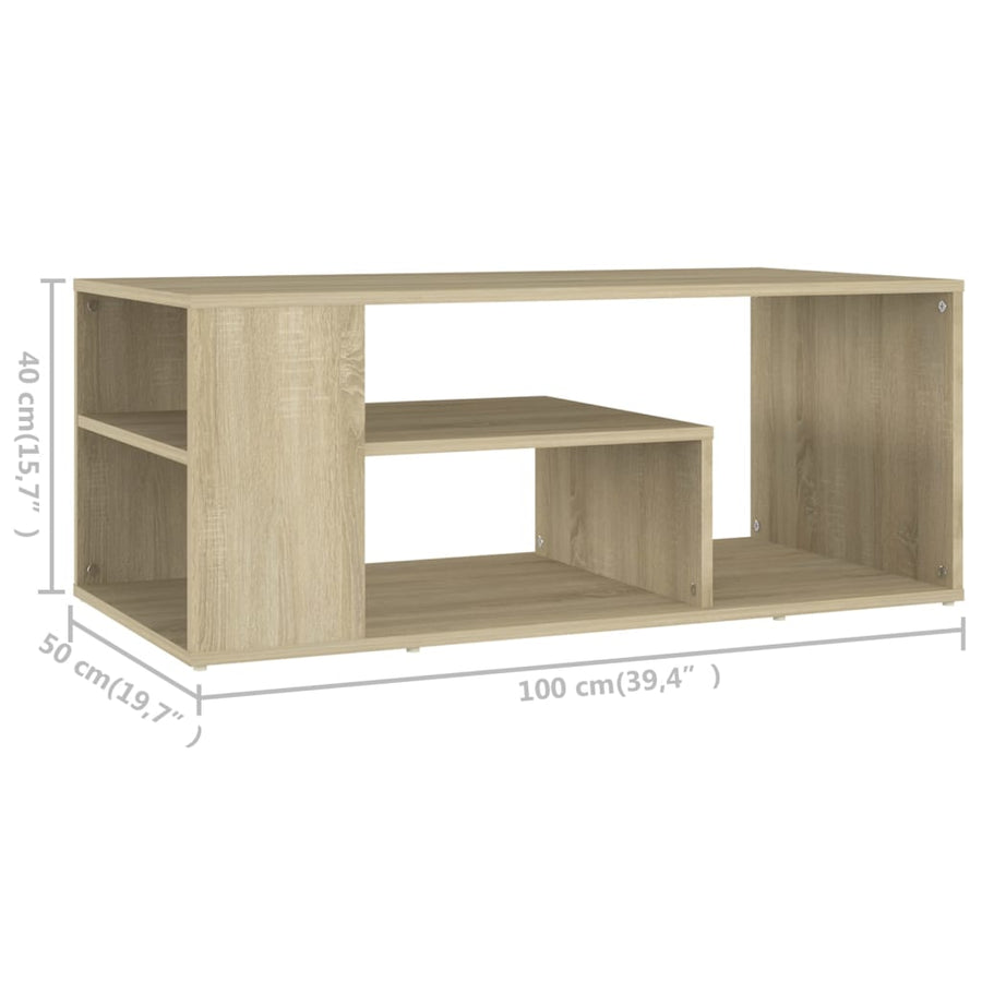 Salontafel 100x50x40 cm spaanplaat sonoma eikenkleurig Sonoma eiken