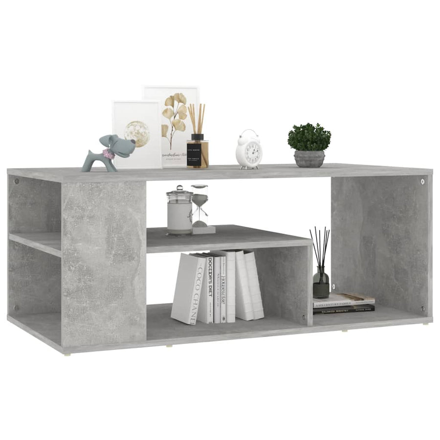 Salontafel 100x50x40 cm spaanplaat betongrijs Betongrijs