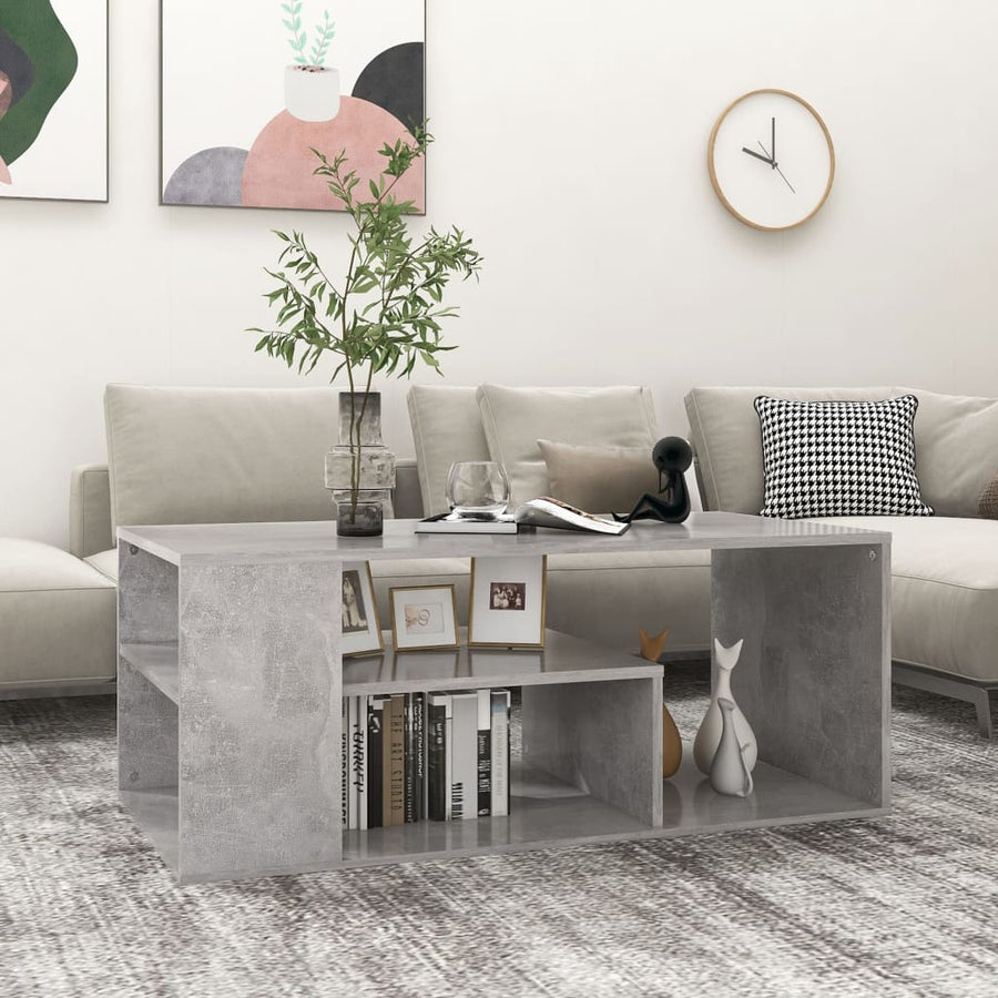 Salontafel 100x50x40 cm spaanplaat betongrijs Betongrijs
