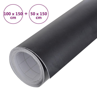2 St Autofolie 100X150 Cm + 50X150 Cm Matzwart 100 x 150 cm + 50 x 150 cm matt black
