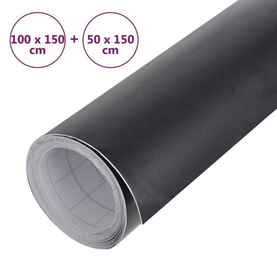 2 St Autofolie 100X150 Cm + 50X150 Cm Matzwart 100 x 150 cm + 50 x 150 cm matt black