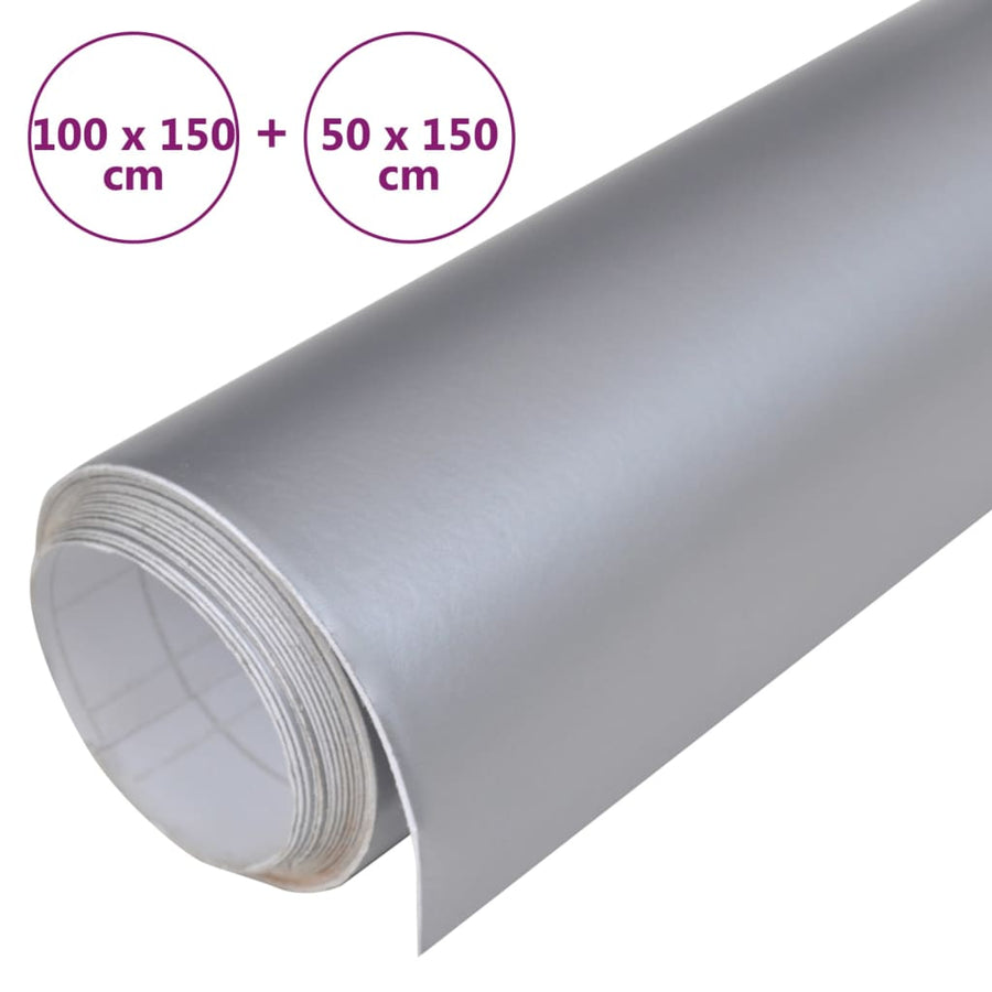 2 St Autofolie 100X150 Cm + 50X150 Cm Matzilverkleurig 100 x 150 cm + 50 x 150 cm matt silver