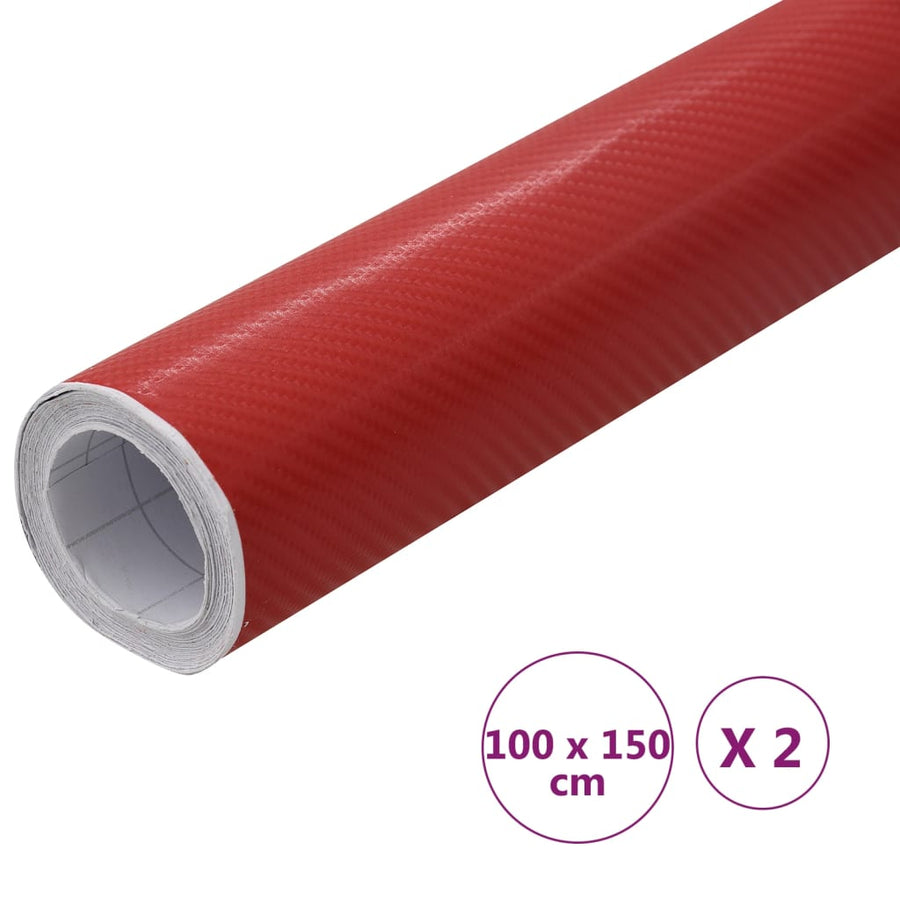 2 St Autofolie 4D 100X150 Cm Rood 100 x 150 cm