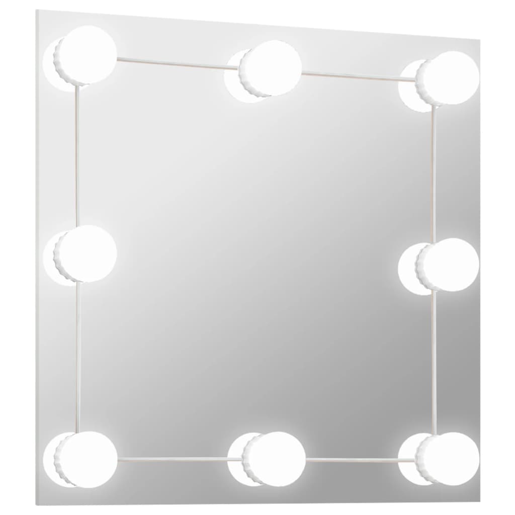 Wandspiegel Met Led-Lampen Vierkant Glas 1 40 x 40 cm Met LED's