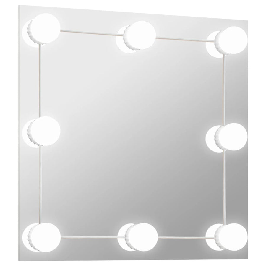 Wandspiegel Met Led-Lampen Vierkant Glas 1 40 x 40 cm Met LED's