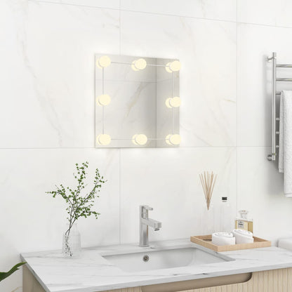 Wandspiegel Met Led-Lampen Vierkant Glas 1 40 x 40 cm Met LED's
