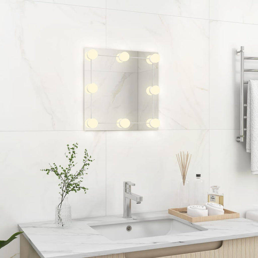 Wandspiegel Met Led-Lampen Vierkant Glas 1 40 x 40 cm Met LED's