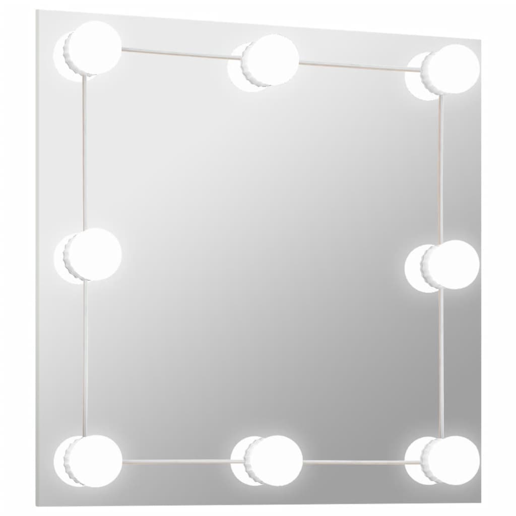 Wandspiegel Met Led-Lampen Vierkant Glas 1 50 x 50 cm Met LED's