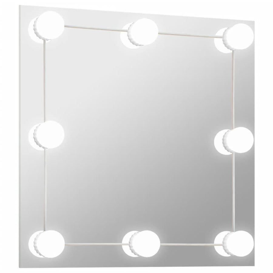 Wandspiegel Met Led-Lampen Vierkant Glas 1 50 x 50 cm Met LED's