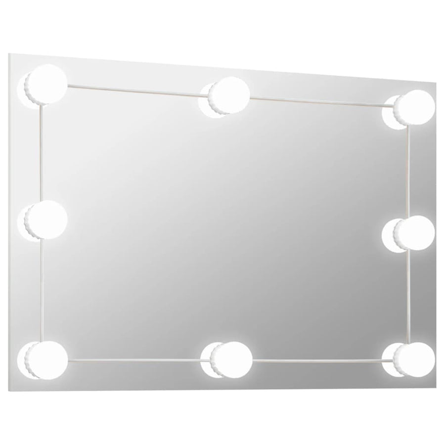 Wandspiegel Met Led-Lampen Rechthoekig Glas 1 60 x 40 cm Met LED's
