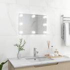 Wandspiegel 60x40 cm met LED-lampen glas zilver