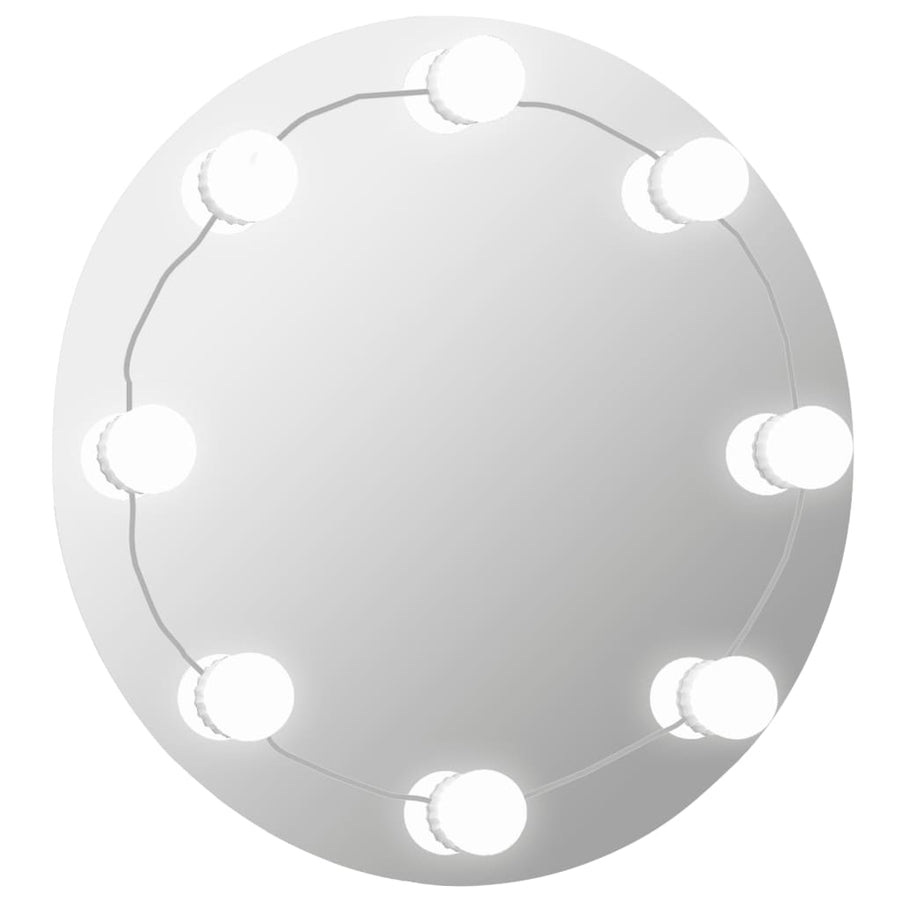 Wandspiegel Met Led-Lampen Rond Glas 1 Φ 40 cm Met LED's