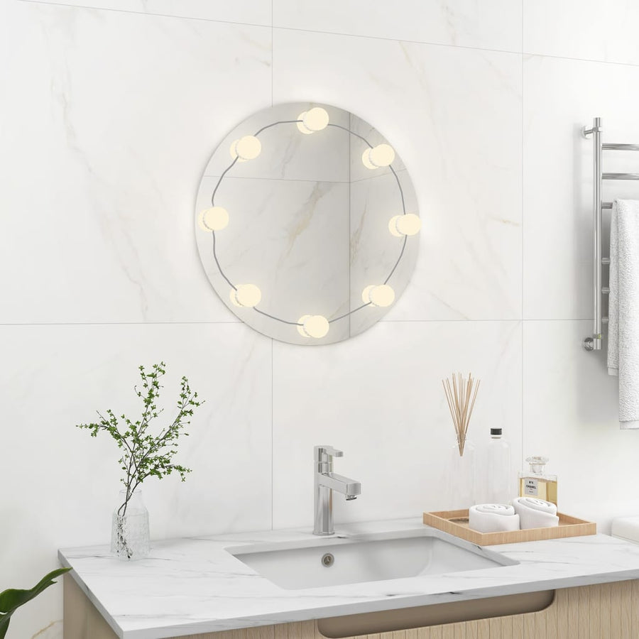 Wandspiegel Met Led-Lampen Rond Glas 1 Φ 40 cm Met LED's