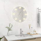 Wall mirror with LED lights around glass