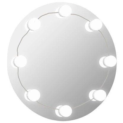 Wandspiegel Met Led-Lampen Rond Glas 1 Φ 70 cm Met LED's