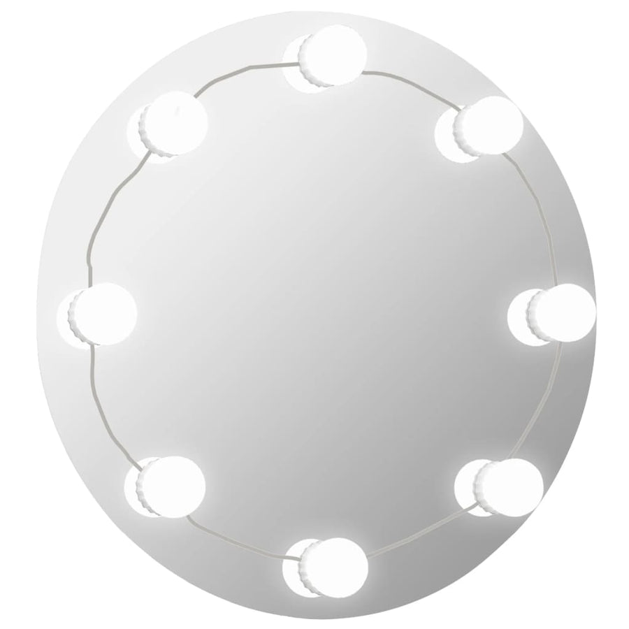 Wandspiegel Met Led-Lampen Rond Glas 1 Φ 70 cm Met LED's