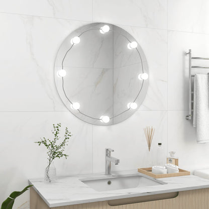 Wandspiegel Met Led-Lampen Rond Glas 1 Φ 70 cm Met LED's