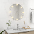 Wall mirror with LED lights around glass