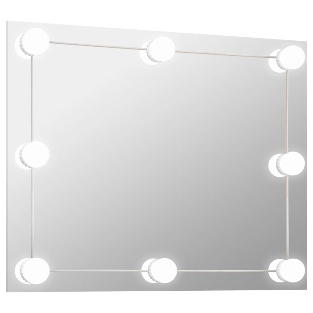 Wandspiegel Zonder Lijst Met Led-Lampen Rechthoekig Glas 1 70 x 50 cm Met LED's