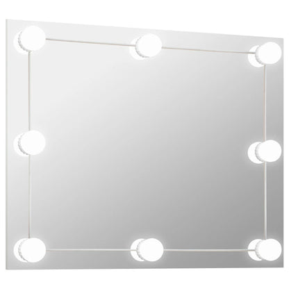 Wandspiegel Zonder Lijst Met Led-Lampen Rechthoekig Glas 1 70 x 50 cm Met LED's
