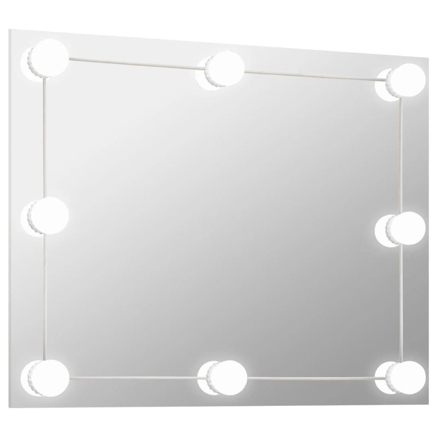 Wandspiegel Zonder Lijst Met Led-Lampen Rechthoekig Glas 1 70 x 50 cm Met LED's