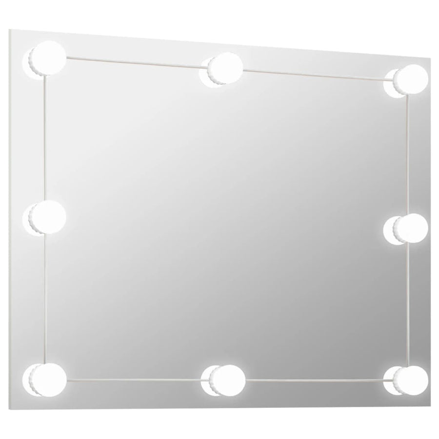 Wandspiegel Zonder Lijst Met Led-Lampen Rechthoekig Glas 1 80 x 60 cm Met LED's