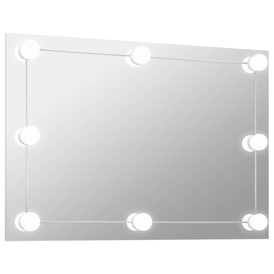 Wandspiegel Zonder Lijst Met Led-Lampen Rechthoekig Glas 1 100 x 60 cm
