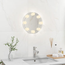 Wandspiegel Zonder Lijst Met Led-Lampen Rond Glas 1 Φ 30 cm Met LED's
