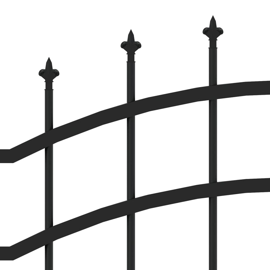 Tuinhek Met Spijlpunten 5 Cm Gepoedercoat Staal Zwart 115 cm