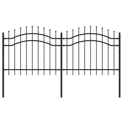 Tuinhek Met Spijlpunten 40 Cm Gepoedercoat Staal Zwart 140 cm