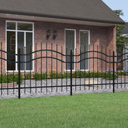 Tuinhek zwart 240x100 cm gepoedercoat staal