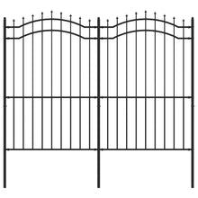 Tuinhek Met Spijlpunten Gepoedercoat Staal Zwart 222 cm