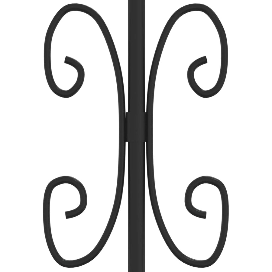 Tuinhek Met Spijlpunten 5 Cm Gepoedercoat Staal Zwart 240 x 115 cm