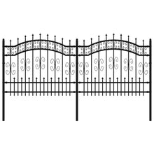 Tuinhek met spijlpunten 140 cm gepoedercoat staal zwart 240 x 140 cm