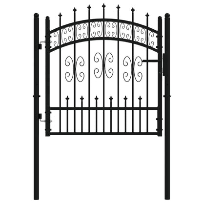 Poort met spijlpunten 103x150 cm gepoedercoat staal zwart