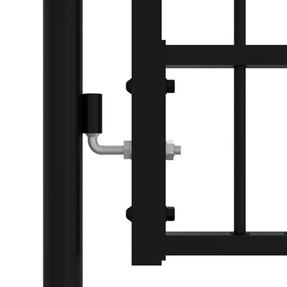 Poort met spijlpunten 103x150 cm gepoedercoat staal zwart