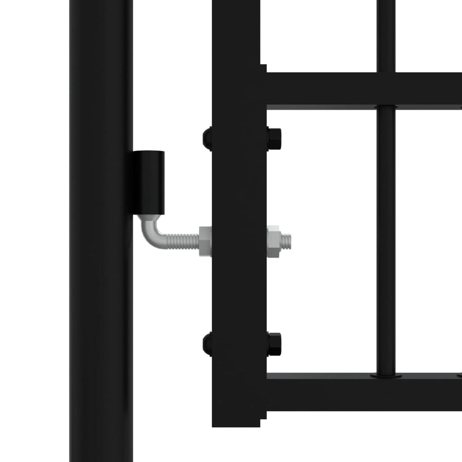 Poort met spijlpunten 103x200 cm gepoedercoat staal zwart