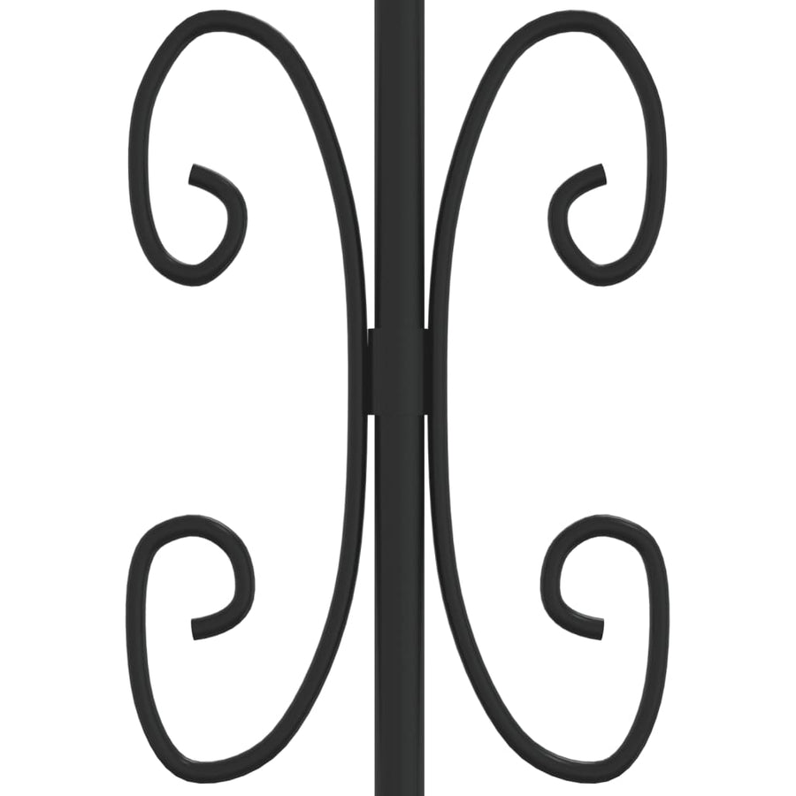 Poort Met Spijlpunten Gepoedercoat Staal Zwart 305 x 198 cm
